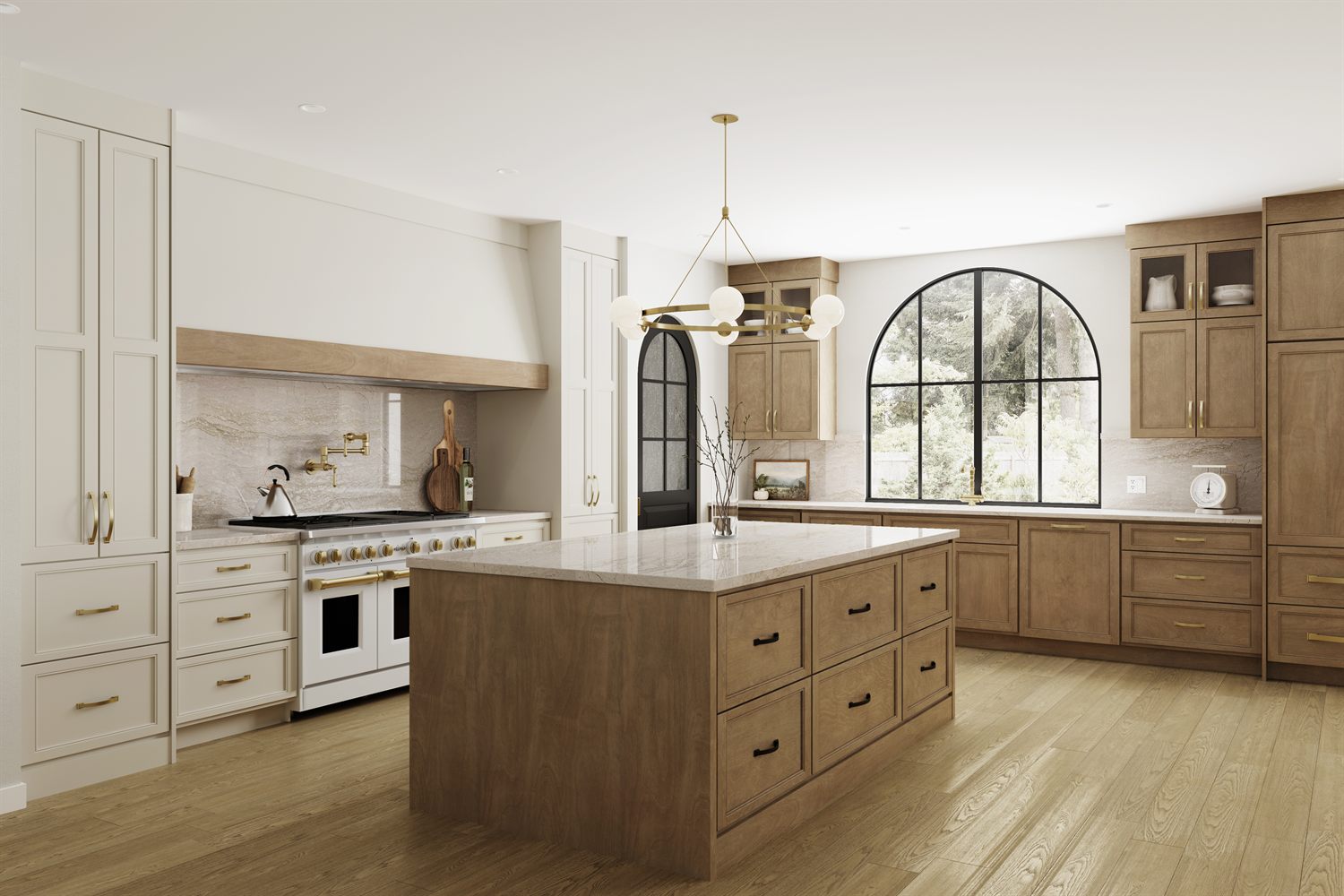 Bertch Monterey door style in Sailcloth and Driftwood kitchen